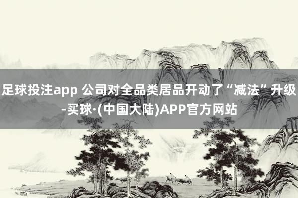 足球投注app 公司对全品类居品开动了“减法”升级-买球·(中国大陆)APP官方网站