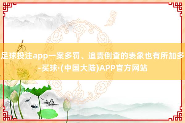 足球投注app一案多罚、追责倒查的表象也有所加多-买球·(中国大陆)APP官方网站