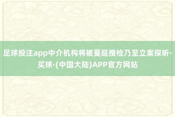 足球投注app中介机构将被蔓延搜检乃至立案探听-买球·(中国大陆)APP官方网站