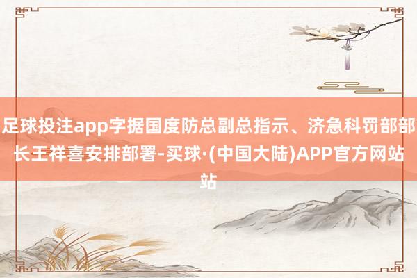 足球投注app字据国度防总副总指示、济急科罚部部长王祥喜安排部署-买球·(中国大陆)APP官方网站