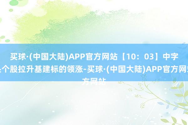 买球·(中国大陆)APP官方网站【10：03】中字头个股拉升基建标的领涨-买球·(中国大陆)APP官方网站