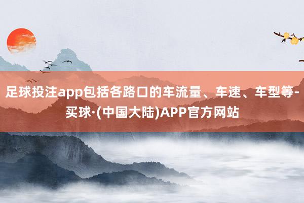 足球投注app包括各路口的车流量、车速、车型等-买球·(中国大陆)APP官方网站
