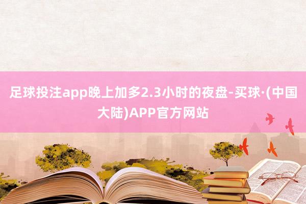足球投注app晚上加多2.3小时的夜盘-买球·(中国大陆)APP官方网站