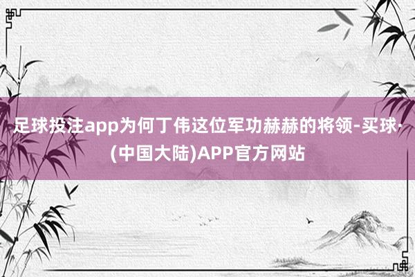 足球投注app为何丁伟这位军功赫赫的将领-买球·(中国大陆)APP官方网站