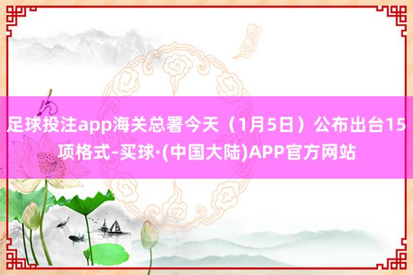 足球投注app海关总署今天（1月5日）公布出台15项格式-买球·(中国大陆)APP官方网站