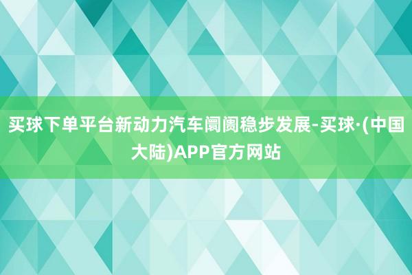 买球下单平台新动力汽车阛阓稳步发展-买球·(中国大陆)APP官方网站