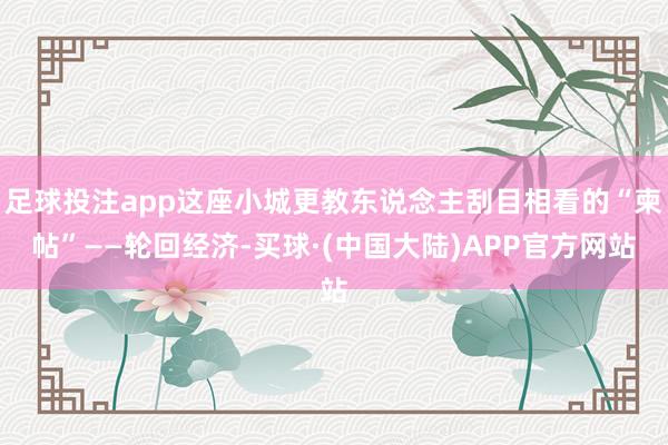 足球投注app这座小城更教东说念主刮目相看的“柬帖”——轮回经济-买球·(中国大陆)APP官方网站