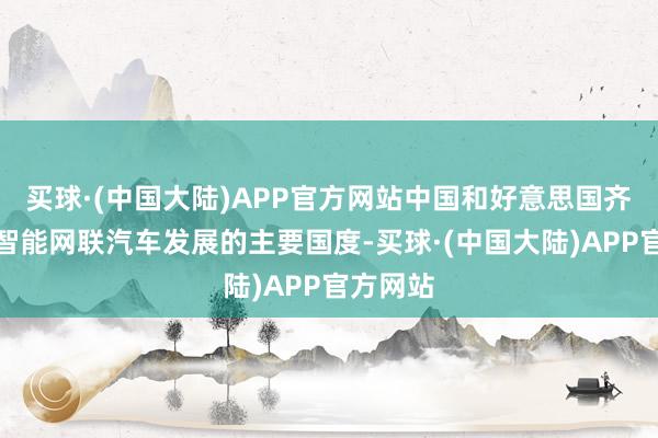 买球·(中国大陆)APP官方网站中国和好意思国齐是鼓吹智能网联汽车发展的主要国度-买球·(中国大陆)APP官方网站