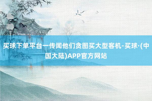 买球下单平台一传闻他们贪图买大型客机-买球·(中国大陆)APP官方网站