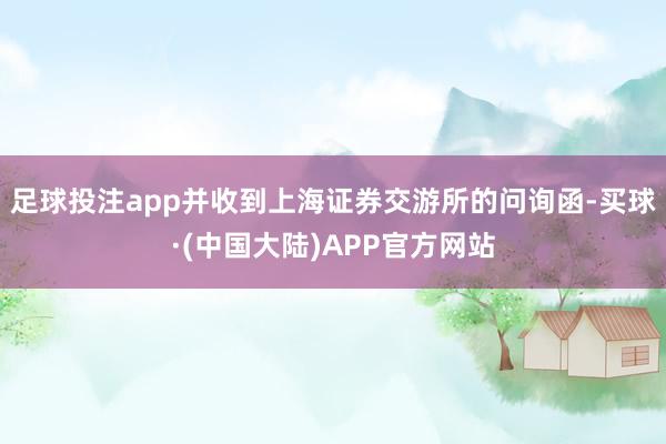 足球投注app并收到上海证券交游所的问询函-买球·(中国大陆)APP官方网站