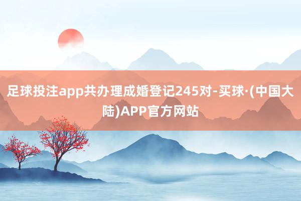 足球投注app共办理成婚登记245对-买球·(中国大陆)APP官方网站