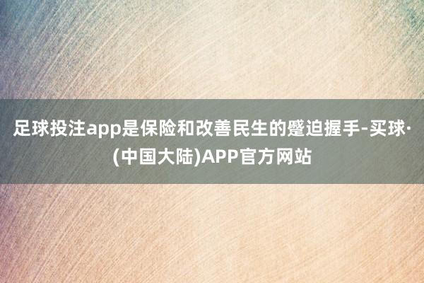 足球投注app是保险和改善民生的蹙迫握手-买球·(中国大陆)APP官方网站