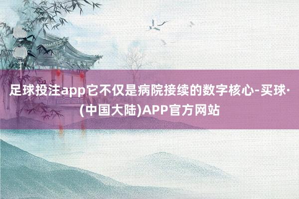 足球投注app它不仅是病院接续的数字核心-买球·(中国大陆)APP官方网站