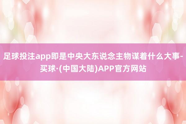 足球投注app即是中央大东说念主物谋着什么大事-买球·(中国大陆)APP官方网站