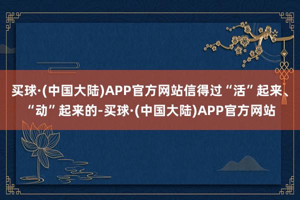 买球·(中国大陆)APP官方网站信得过“活”起来、“动”起来的-买球·(中国大陆)APP官方网站