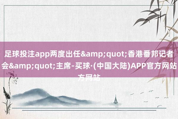 足球投注app两度出任&quot;香港番邦记者会&quot;主席-买球·(中国大陆)APP官方网站