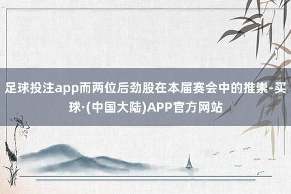 足球投注app而两位后劲股在本届赛会中的推崇-买球·(中国大陆)APP官方网站
