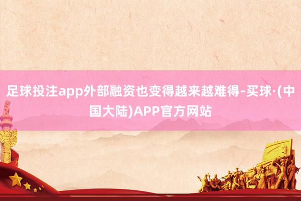 足球投注app外部融资也变得越来越难得-买球·(中国大陆)APP官方网站