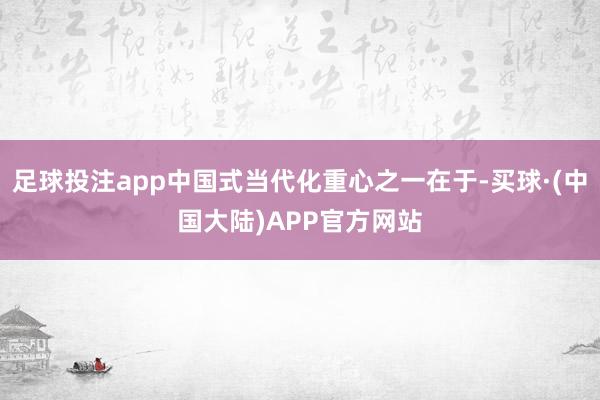 足球投注app中国式当代化重心之一在于-买球·(中国大陆)APP官方网站