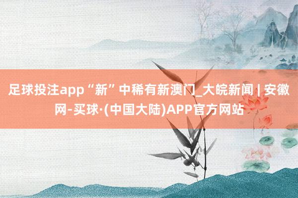 足球投注app“新”中稀有新澳门_大皖新闻 | 安徽网-买球·(中国大陆)APP官方网站