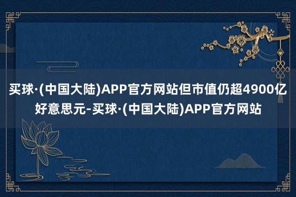 买球·(中国大陆)APP官方网站但市值仍超4900亿好意思元-买球·(中国大陆)APP官方网站