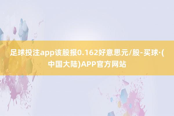 足球投注app该股报0.162好意思元/股-买球·(中国大陆)APP官方网站