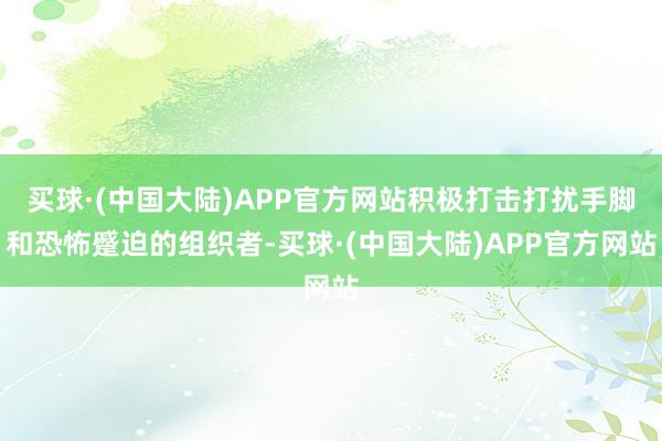 买球·(中国大陆)APP官方网站积极打击打扰手脚和恐怖蹙迫的组织者-买球·(中国大陆)APP官方网站