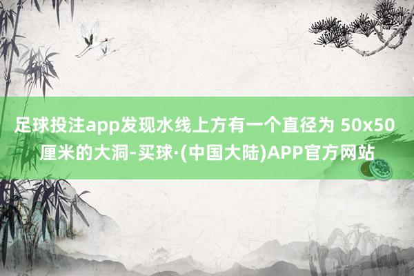 足球投注app发现水线上方有一个直径为 50x50 厘米的大洞-买球·(中国大陆)APP官方网站