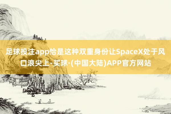 足球投注app恰是这种双重身份让SpaceX处于风口浪尖上-买球·(中国大陆)APP官方网站