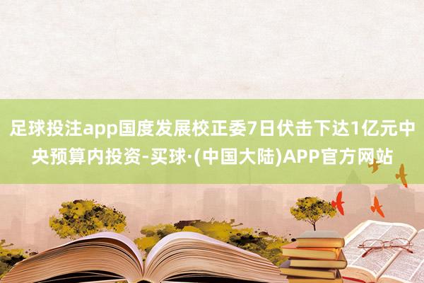 足球投注app国度发展校正委7日伏击下达1亿元中央预算内投资-买球·(中国大陆)APP官方网站