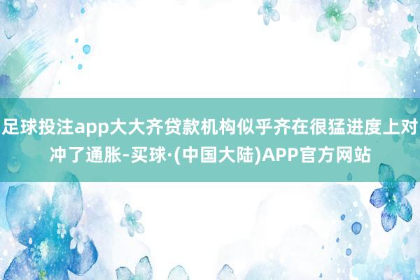 足球投注app大大齐贷款机构似乎齐在很猛进度上对冲了通胀-买球·(中国大陆)APP官方网站