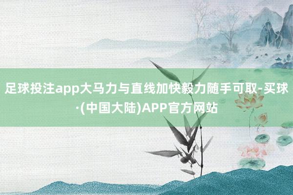 足球投注app大马力与直线加快毅力随手可取-买球·(中国大陆)APP官方网站