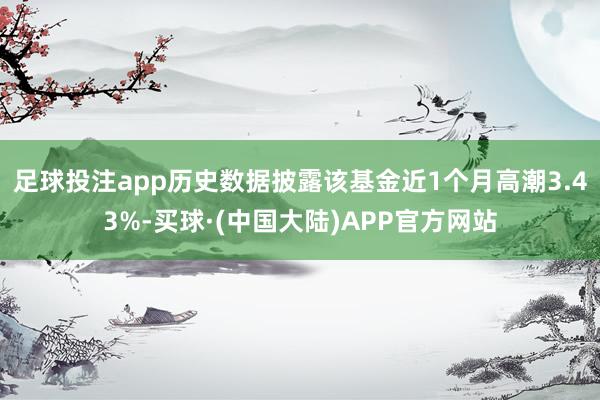 足球投注app历史数据披露该基金近1个月高潮3.43%-买球·(中国大陆)APP官方网站