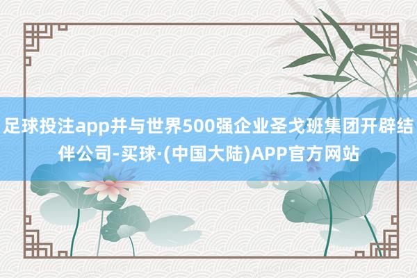 足球投注app并与世界500强企业圣戈班集团开辟结伴公司-买球·(中国大陆)APP官方网站