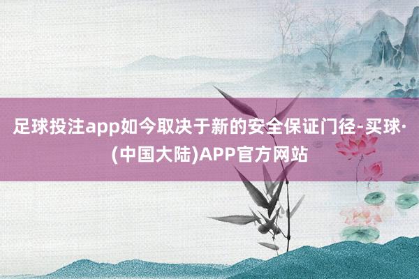 足球投注app如今取决于新的安全保证门径-买球·(中国大陆)APP官方网站