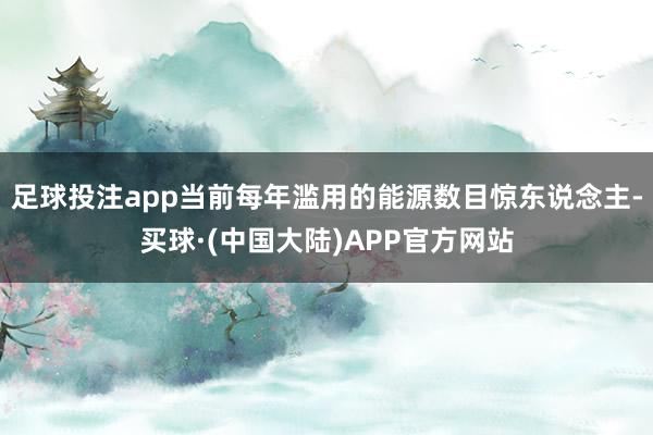足球投注app当前每年滥用的能源数目惊东说念主-买球·(中国大陆)APP官方网站