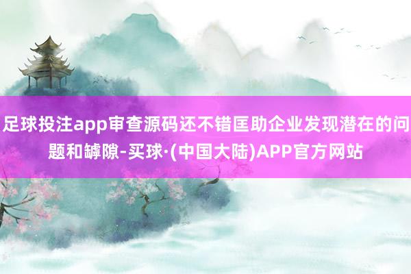 足球投注app审查源码还不错匡助企业发现潜在的问题和罅隙-买球·(中国大陆)APP官方网站