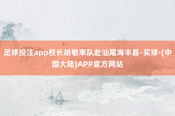足球投注app校长胡敏率队赴汕尾海丰县-买球·(中国大陆)APP官方网站